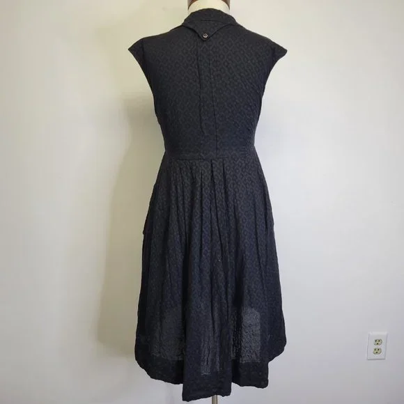 Anthropologie Postmark Womens US 10 Four Corners Shirt Dress Black Cotton Hi-Lo - Picture 5 of 12